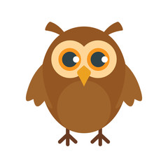 Graduation owl flat icon. Vector graduation owl in flat style isolated on white background. Element for web, game and advertising