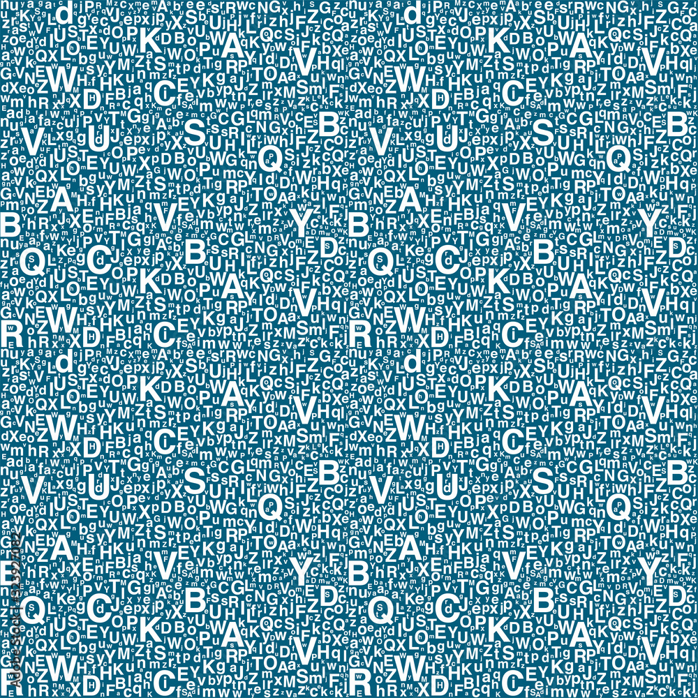 Fototapete a pattern of letters. letters of different sizes