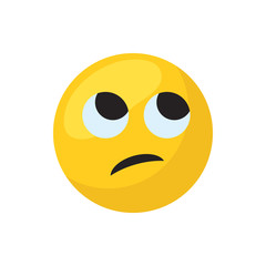 Rolling eyes emoji face flat style icon vector design