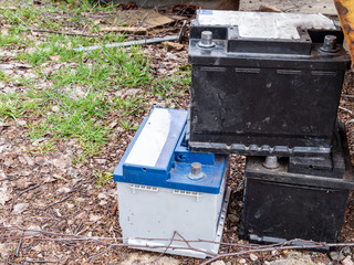 Alte Autobatterien Wiederverwertung Recycling 
