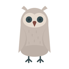 Baby owl flat icon. Vector baby owl in flat style isolated on white background. Element for web, game and advertising