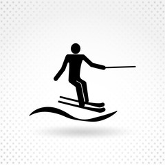 water skiing man pictogram man pictogram icon. minimalistic isolated icon.