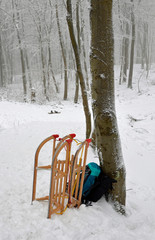 verschneiter wald