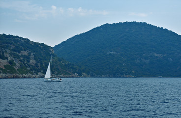 yachts on the Aegean coast. Turkey