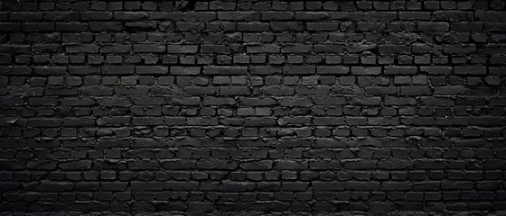 Perfect black brick wall as background or wallpaper or texture