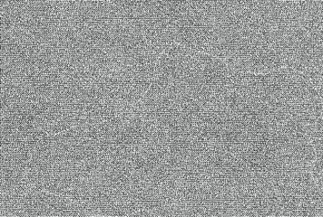 Fabric texture. Cloth knitted, cotton, wool background. Grunge rough dirty background. Brushed black paint cover. Renovate wall frame grimy backdrop. Vector stock illustration.