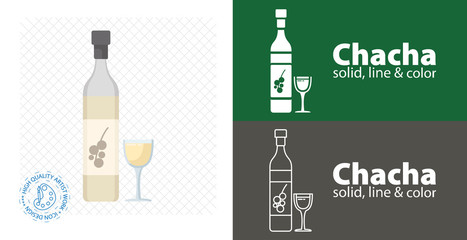 chacha alcohol drink flat design. vector illustration.