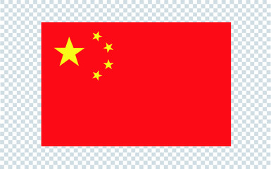 China flag in vector illustration. Isolated on transparent background.