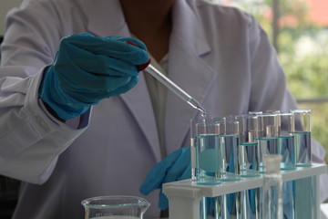 Fototapeta premium scientist test in laboratory 