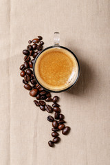 Fresh coffee with cinnamon