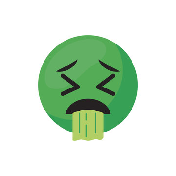 Sick emoji face flat style icon vector design