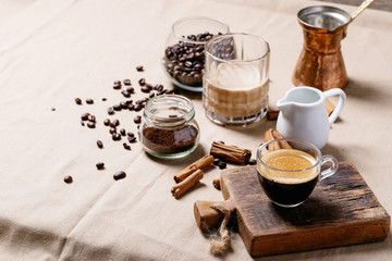 Obraz na płótnie Canvas Fresh coffee with cinnamon