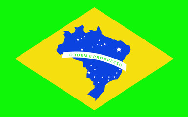 Artistic brazilian flag with map