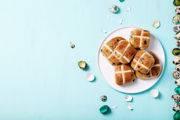 Traditional Easter treats cross buns