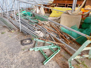 Messy placement of site materials.