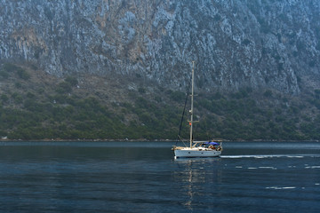 yacht sails on the Aegean sea. Turkey
