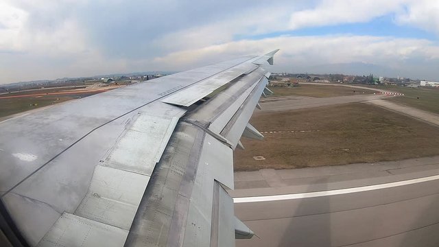 View from the plane when landing at Verona airport.