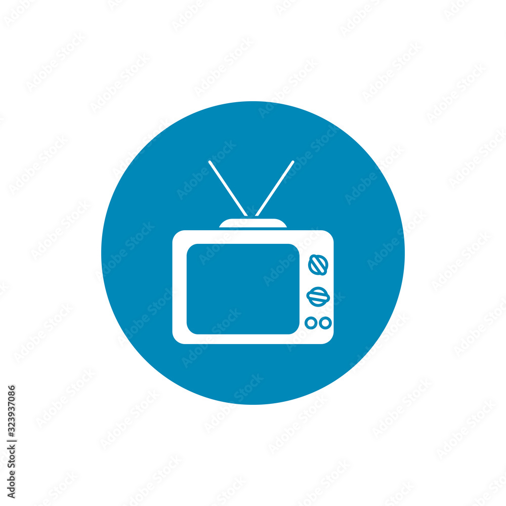 Poster isolated tv block style icon vector design