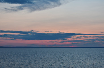 sunset over the Volga river
