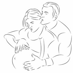 couple in love waiting for baby