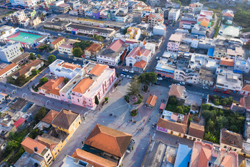 Obraz premium Aerial view of Assomada city in Santa Catarina district of Santiago Island in Cape verde