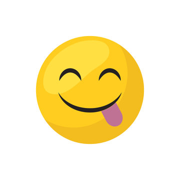 Happy emoji face flat style icon vector design