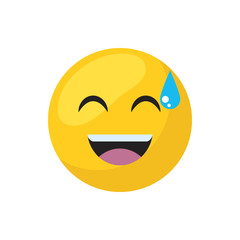 Sweat emoji face flat style icon vector design