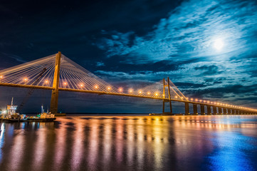 Rosario-Victoria Bridge across the Parana River, Argentina