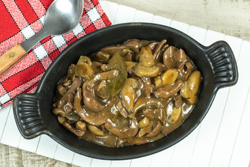 rognons de porc sauce au vin et champignons