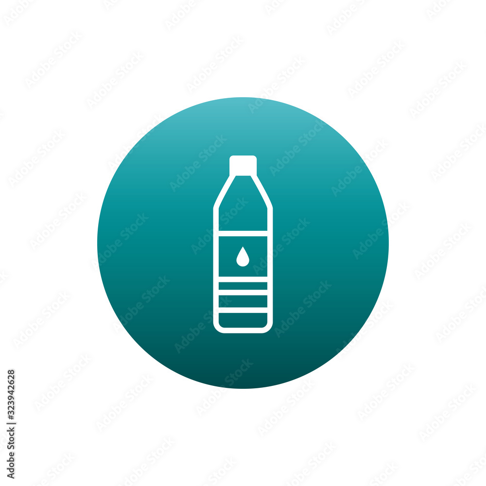 Poster water bottle block gradient style icon vector design