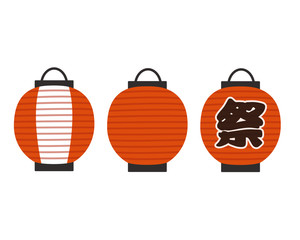 祭り提灯 イラストセット