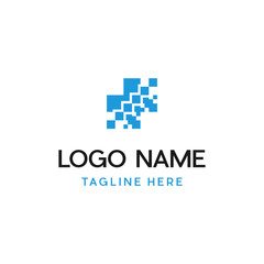 Data Digital Pixel Technology Abstract Creative Modern Icon Logo Design Template Element Vector