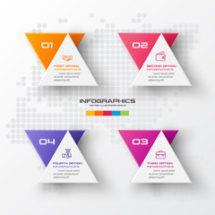 Business concept design with triangle and 4 options,Infographic template can be used for presentation,Vector illustration.