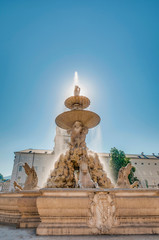 Residenzbrunnen fountain on Residenzplatz at Salzburg, Austria