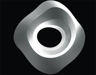 Abstract background with optical illusion wave. Black and white horizontal lines with wavy distortion effect for prints, web pages, template, posters, monochrome backgrounds and pattern