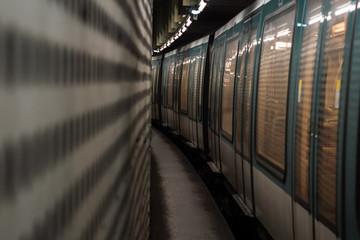 Metro at platform - Paris, France