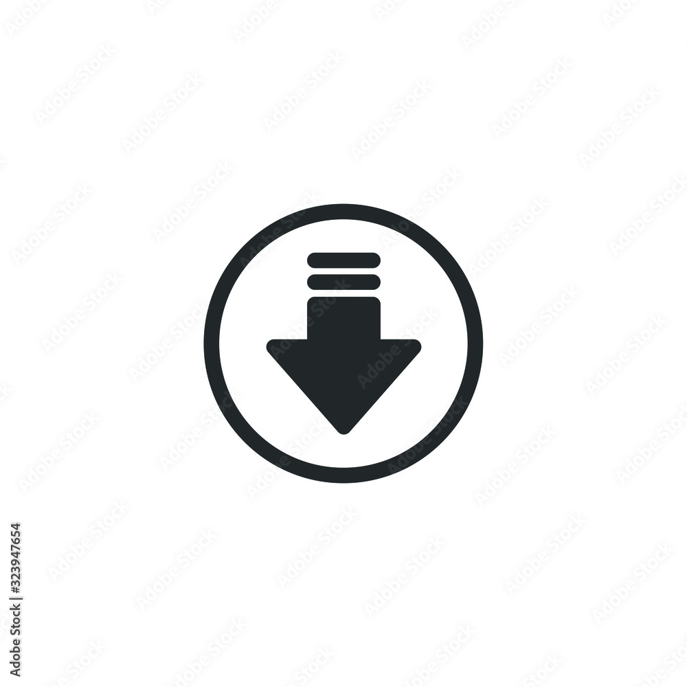 Poster download icon template color editable. download symbol vector sign isolated on white background illu