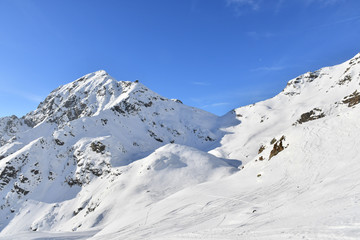 Fototapeta na wymiar Il Mucrone, a beautiful mountain in the Biella area, seen from Mount Camino
