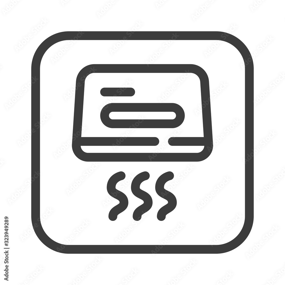 Poster hand dryer black line icon. public navigation. pictogram for web page, mobile app, promo. ui ux gui 