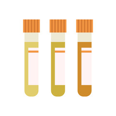 test tube with urine flat icon, vector illustration
