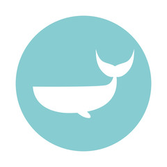 Isolated whale block style icon vector design