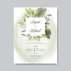 wedding invitation with beautiful and romantic floral themes