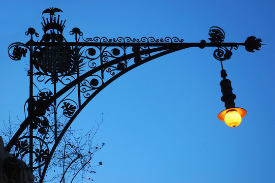 Passeig De Gracia Lamp In Barcelona, Spain