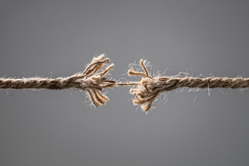 Frayed rope about to break