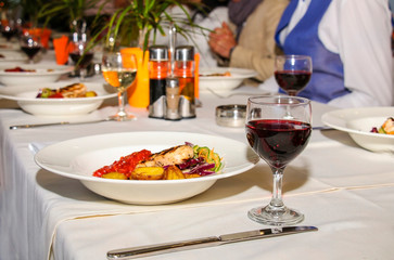 lunch at a restaurant of colleagues