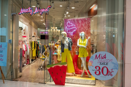 Misty Mynx shop at Emquatier, Bangkok, Thailand, Apr 25, 2019 : Fashionable brand of casual clothings and accessories