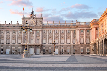 Fototapeta na wymiar Palacio Real (Royal Palace) at Plaza de Oriente, in Madrid, Spain