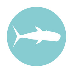 Isolated whale block style icon vector design