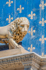 The Marzocco, the lion sculpted by Donatello, the symbol of Flor