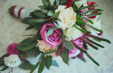 Bouquet wedding gift with roses and flowers 